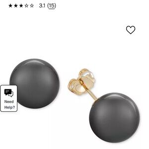 Tahitian Pearl earrings, new in box, 11mm